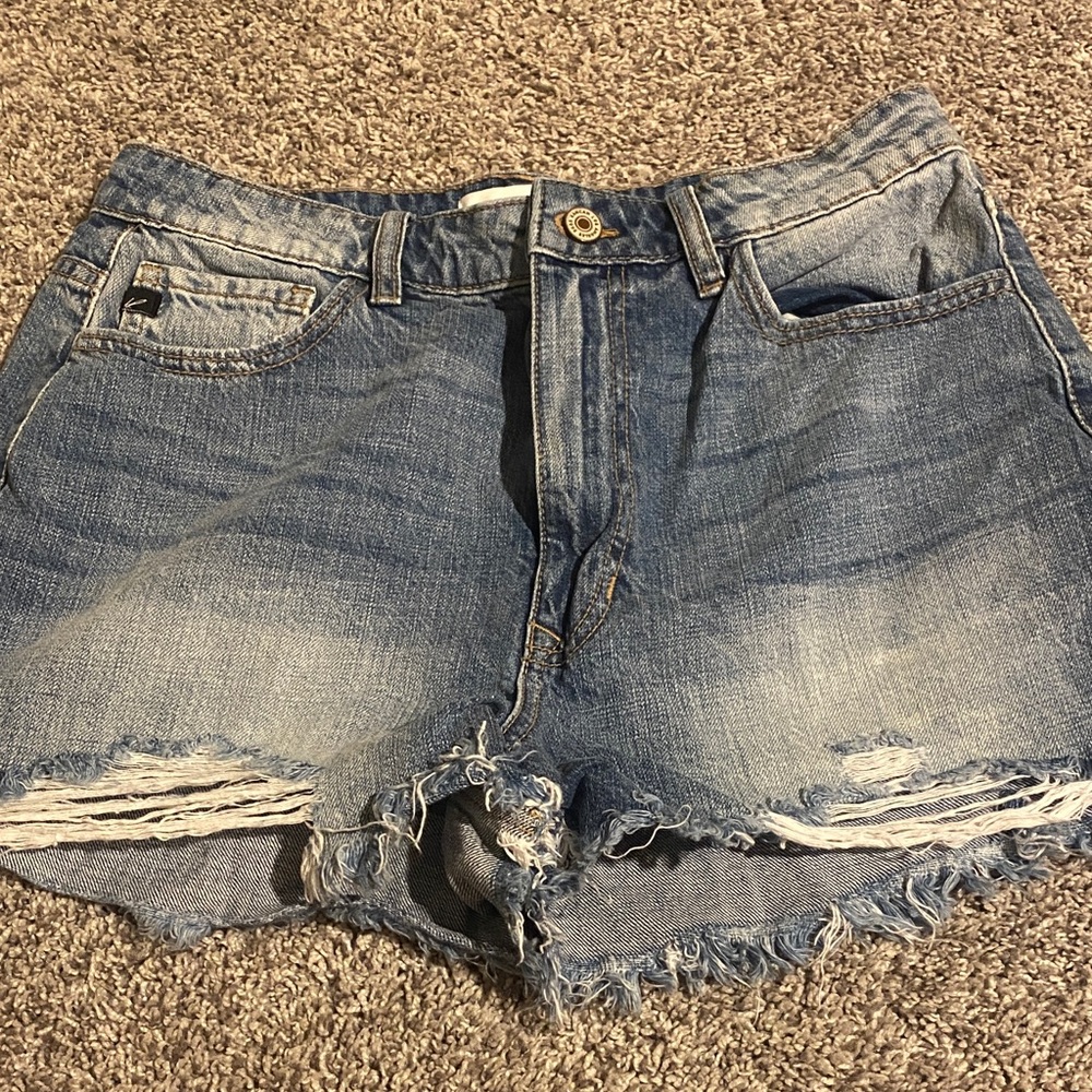 KanCan Light Blue Distressed Jean Shorts